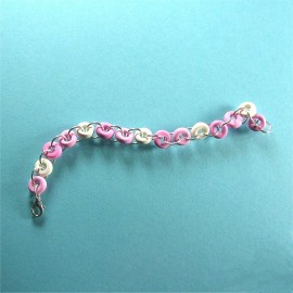 P206 Pink and white chain bracelet