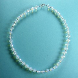 S193 Blue opal facetted bead necklace