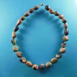 P232 Burnt umber pebble necklace