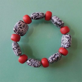 P280 black white and orange pillow bracelet SOLD