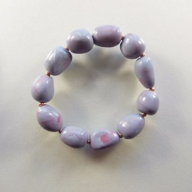 P285 faux pebble and copper bead bracelet