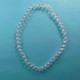 S295 one large three small ring necklace with sterling silver beads SOLD