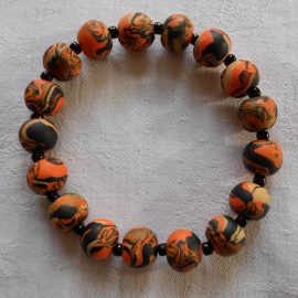P290 orange and black stretchy bracelet