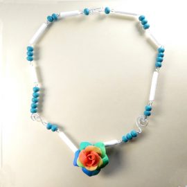 P310 rose and bead necklace