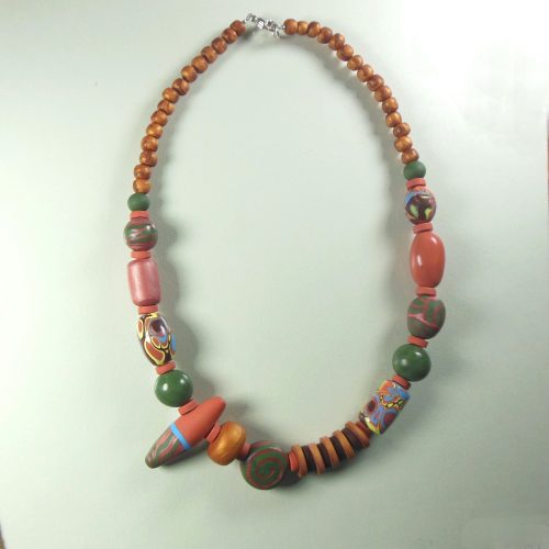 S381 asymmetric autumn colour necklace