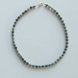 P328 apatite and gold plated bead necklace