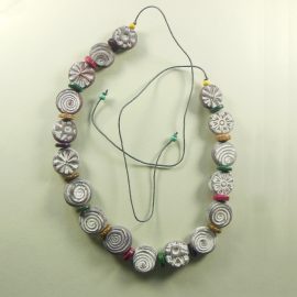 P330 grey and white ethnic bead necklace £19