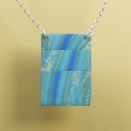 S398 blue patterned pendant 1, £26