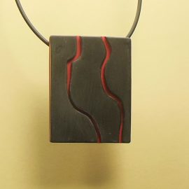 S402 black and red minimal pendant. £21