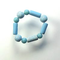 P343 blue mixed bead stretchy bracelet