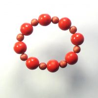 P346 red and gold bead stretchy bracelet