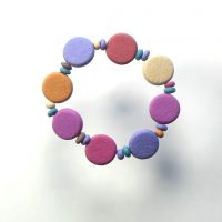P349 textured matte disc bead stretchy bracelet