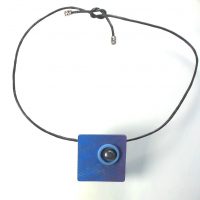 P359 blue square 3D pendant