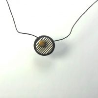 P360 black white and gold 3D pendant