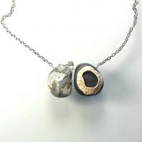 P361 faux beach stone and shell pendant
