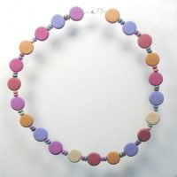 S438 multicolour matte disc necklace