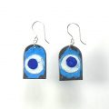 S448 blue and black enamelled earrings