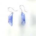 S449 blue translucent curled earrings
