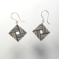 S451 striped square earrings