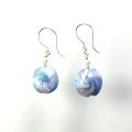 S453 pale blue shiny swirl earrings