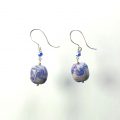 S454 blue white and purple swirl earrings