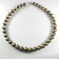 P375 black and gold bead necklace