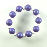 P383 purple and cream stretchy bracelet