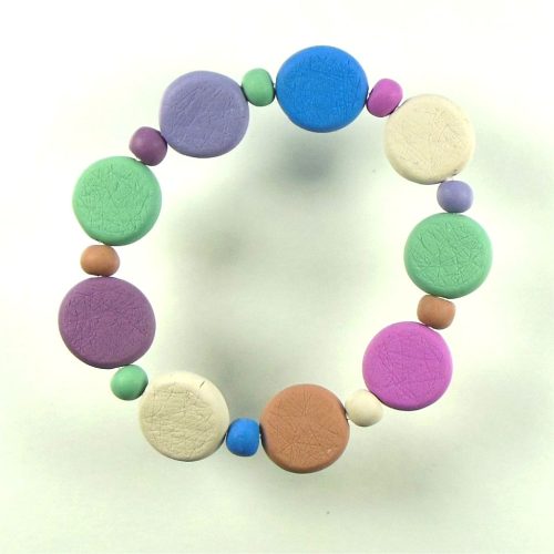 P395 textured matte disc bead bracelet 2