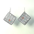 S470 grey and red klimt earrings