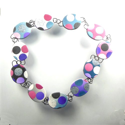 P402 circles multi colour necklace