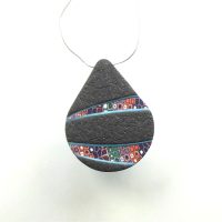 P404 large black pendant with Klimt style inserts