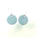 S484 blue and white shiny kaleidoscope earrings 2