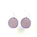 S485 purple and white matte kaleidscope earrings