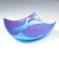 P433 Blue and purple sparkly square trinket bowl £13