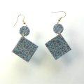 P437 Blue and purple square sparkly earrings £9