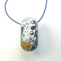 P440 Blue black and gold oval pendant 1 £19