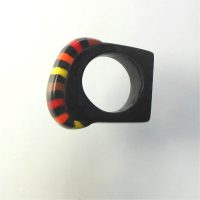 P442 Black orange and brown asymmetrical ring £11