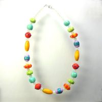 S498 Bright faux lamp work necklace £17