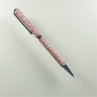 P472 Retractable pen with design in red white and ecru £7.00