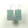 P474 Zig zag pattern rectangular earrings with sparkly inserts £11.00