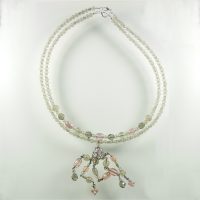 P476 Pair of bead necklaces one with a bead pendant £12.00
